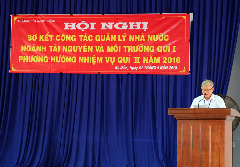 Hội nghị sơ kết công tác quản lý nhà nước ngành tài nguyên và môi trường quí I và phương hướng nhiệm vụ quí II năm 2016